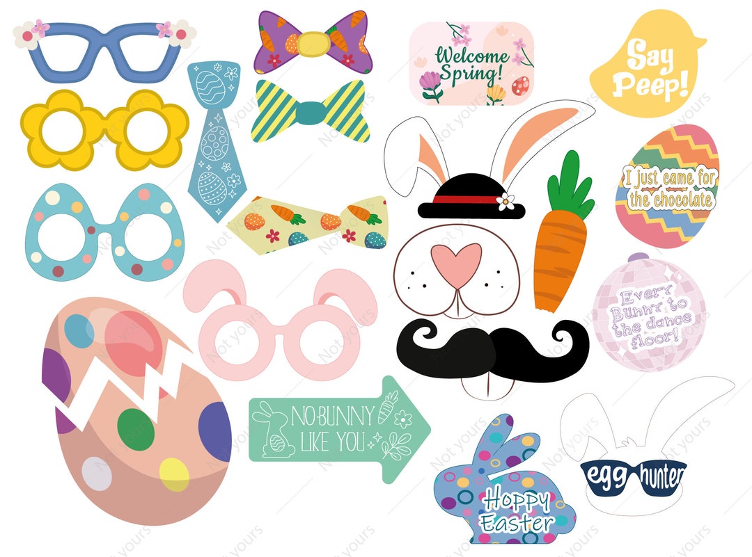 Printable Easter's Photobooth Props 21pcs - Etsy