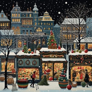 Miljö Weihnachten druckbare Clip digitale Kunst altes Plakat New York Design Bilder Urlaub Geschenkkarten Geschenke rappen Papier Handwerk DIY PNG Weihnachten