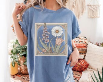 Subtle FDT Shirt | Foxtrot Delta Tango Social Club | Sarcastic FDT | Boho Floral Graphic T-shirt | Resist Shirt | Tulip Nature shirt