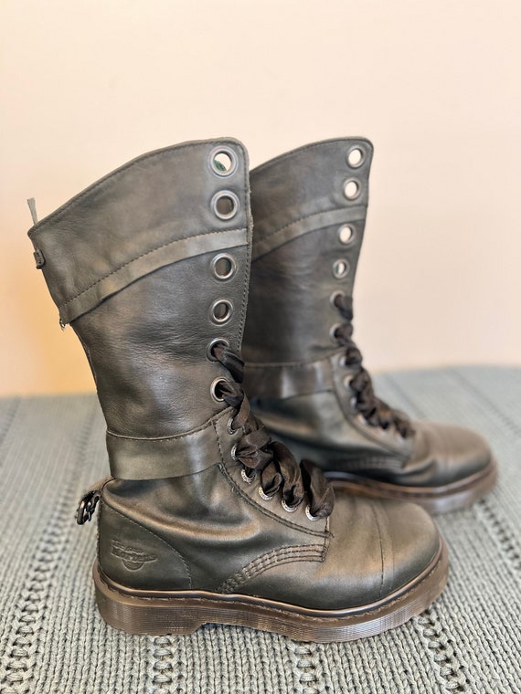 Vintage 90’s Dr Martens Rare 1914 Dark Green + Gre