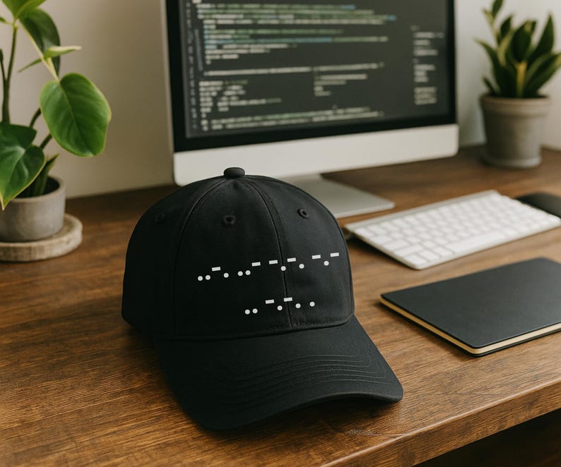 Morse Code Resist Cap | Subtle "F* ICE" Message Dad Hat image 4