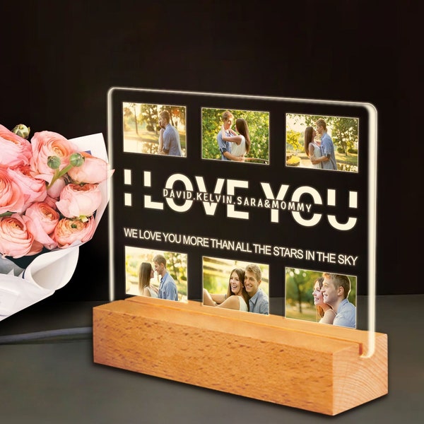 Personalized Photo Night Light Acrylic Song Badges Custom Lamp With Anniversary Gift Custom gift for her