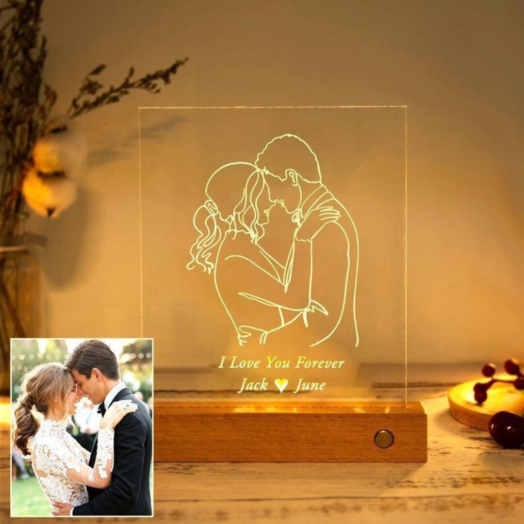 Personalized Led Night Lamp Picture Frame Night Light, Custom Frame Led