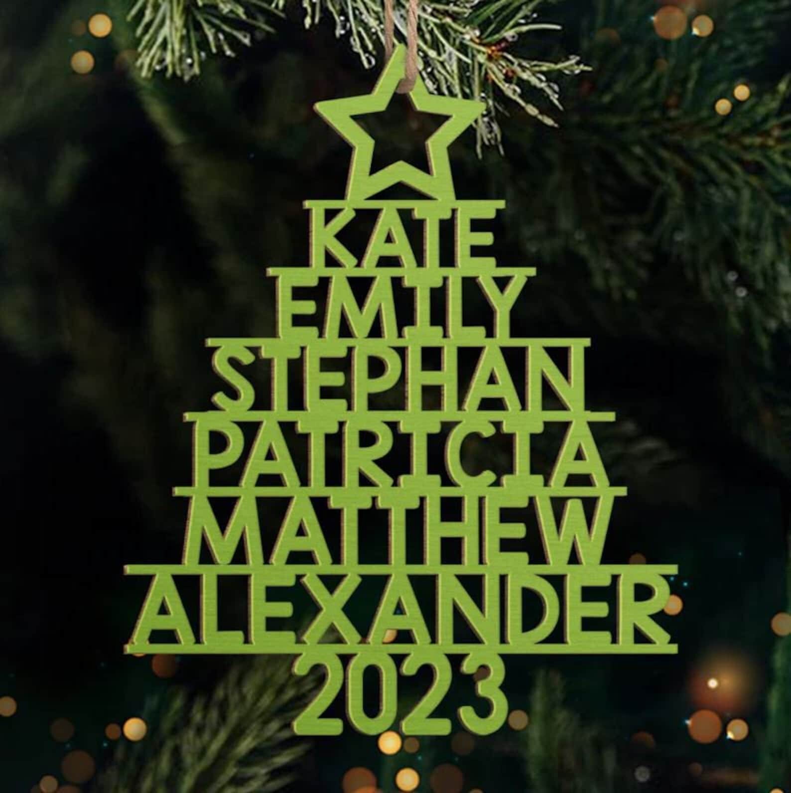 Custom Family Ornament Family Name Christmas Tree Ornament Christmas Tree Ornament Christmas