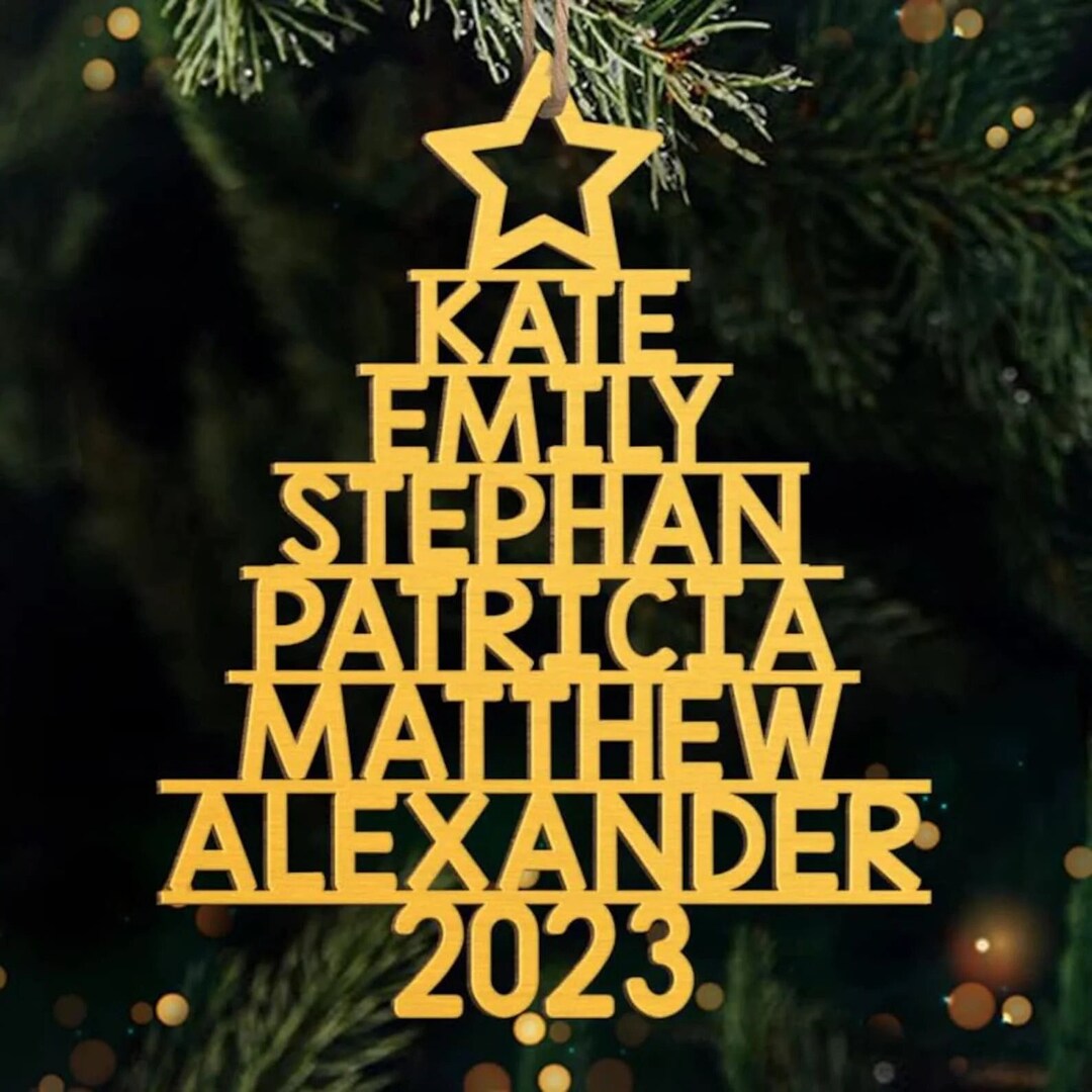 Custom Family Ornament Family Name Christmas Tree Ornament Christmas