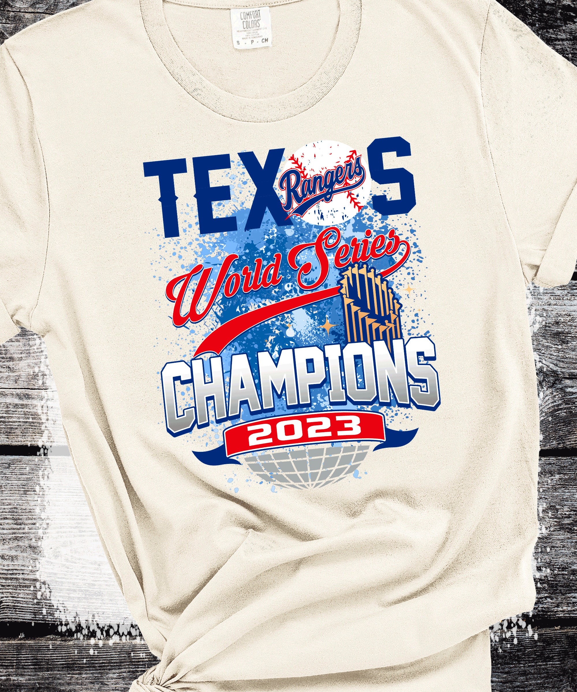 Comfort Colors Texas Rangers World Series Champions 2023 Sudadera Texas