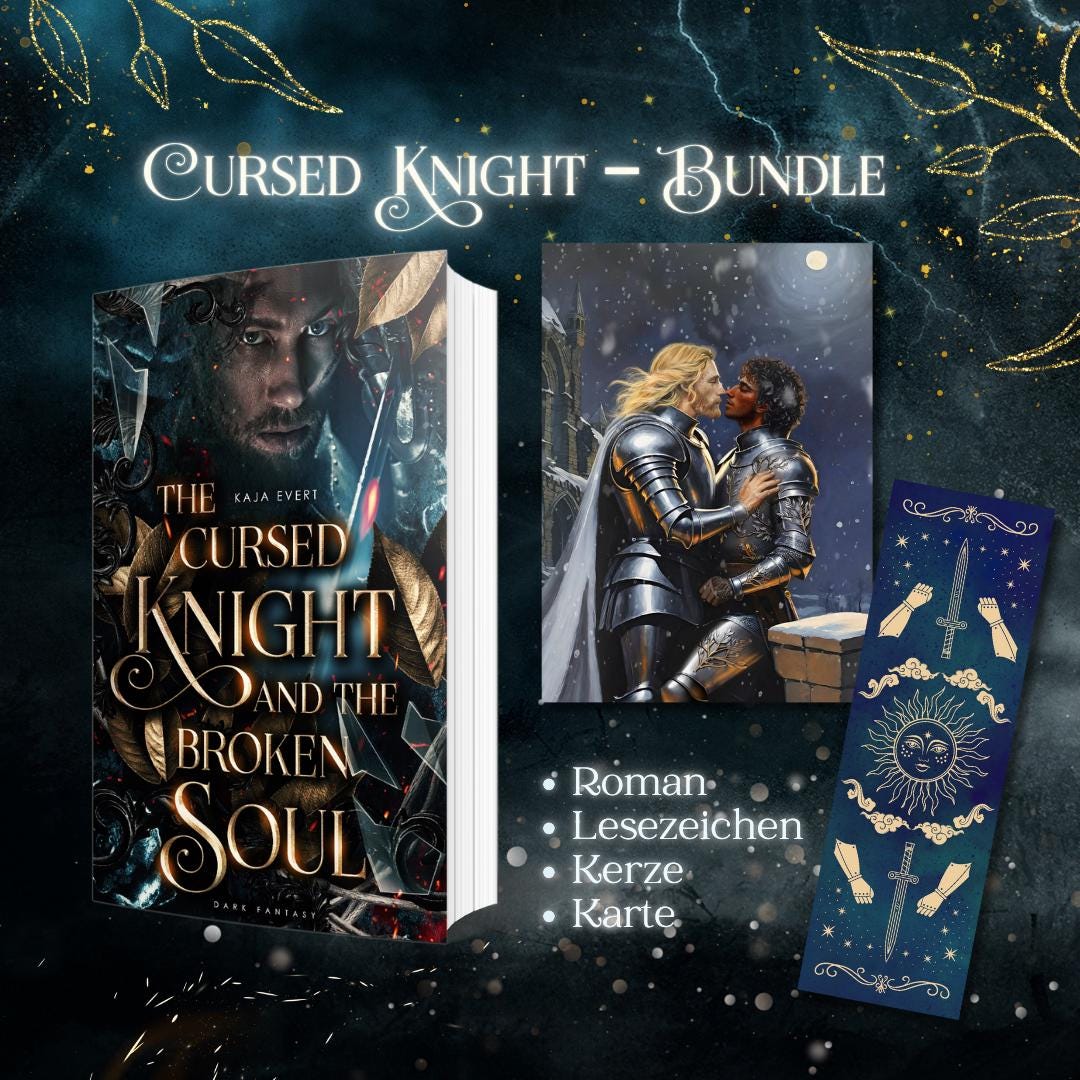 The Cursed Knight and the Broken Soul – Bundle with book candle – signed – softcover
