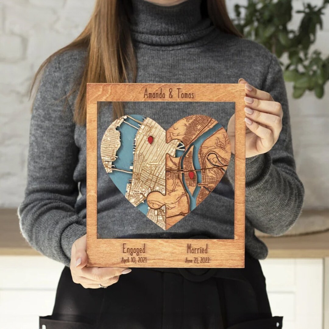 Custom Wedding Shower Gift for Couple Newly Wed Gifts Two Etsy