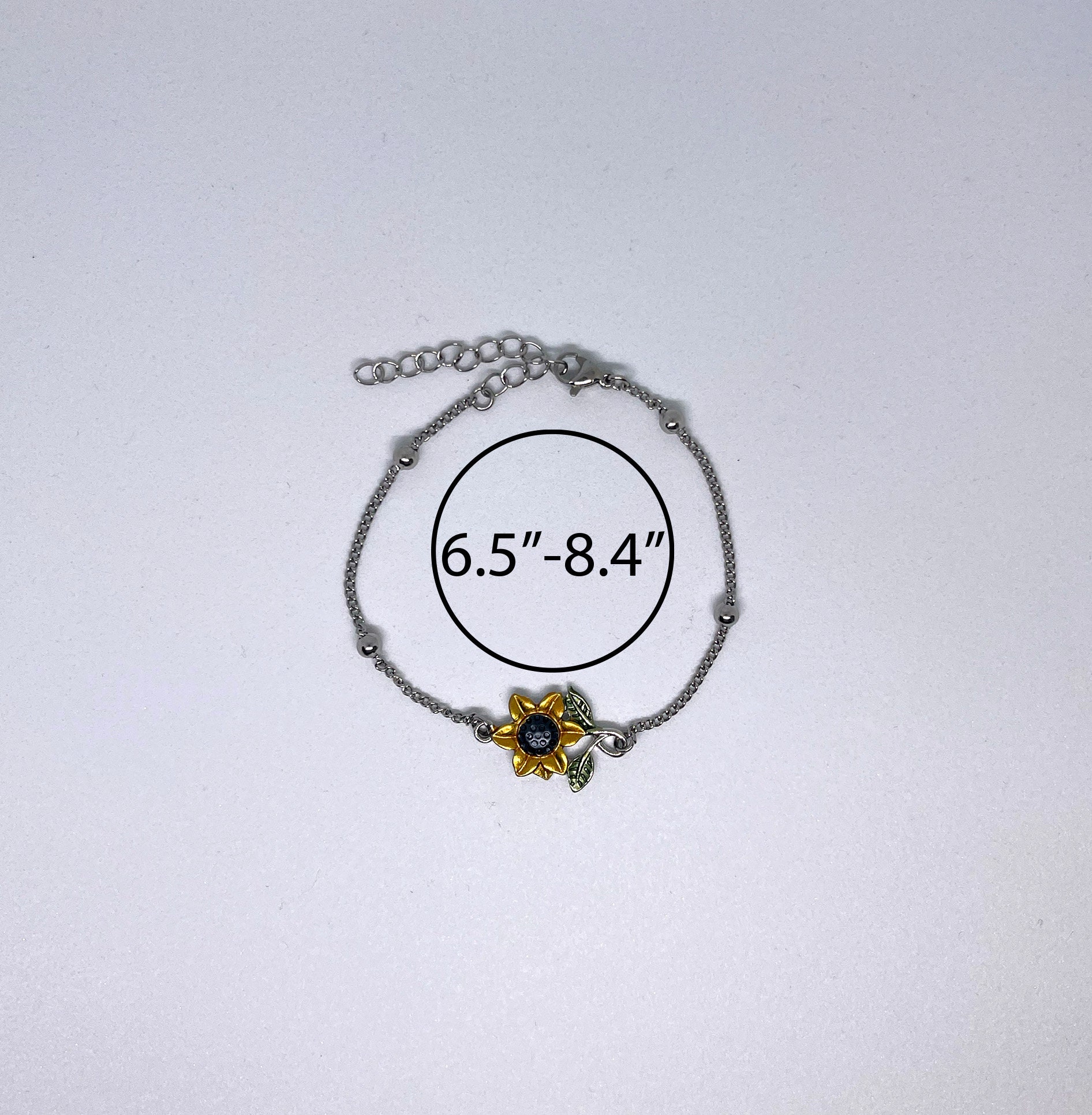 Sunflower Bracelet, Sunflower Charm Bracelet, Flower Bracelet