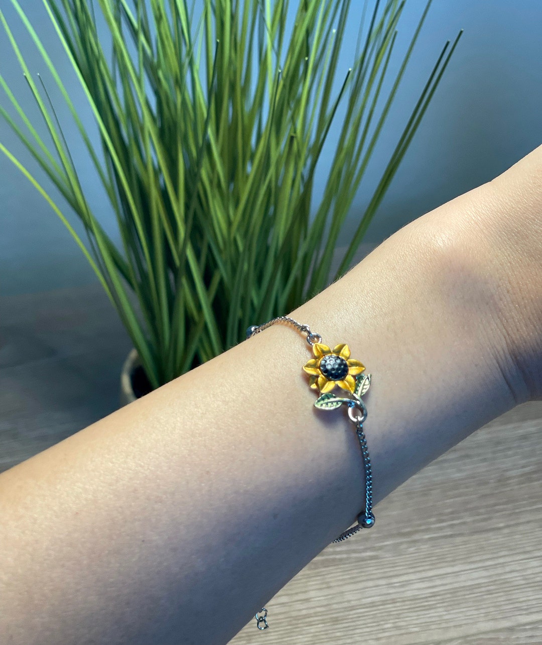 Sunflower Bracelet Sunflower Charm Bracelet Flower Bracelet