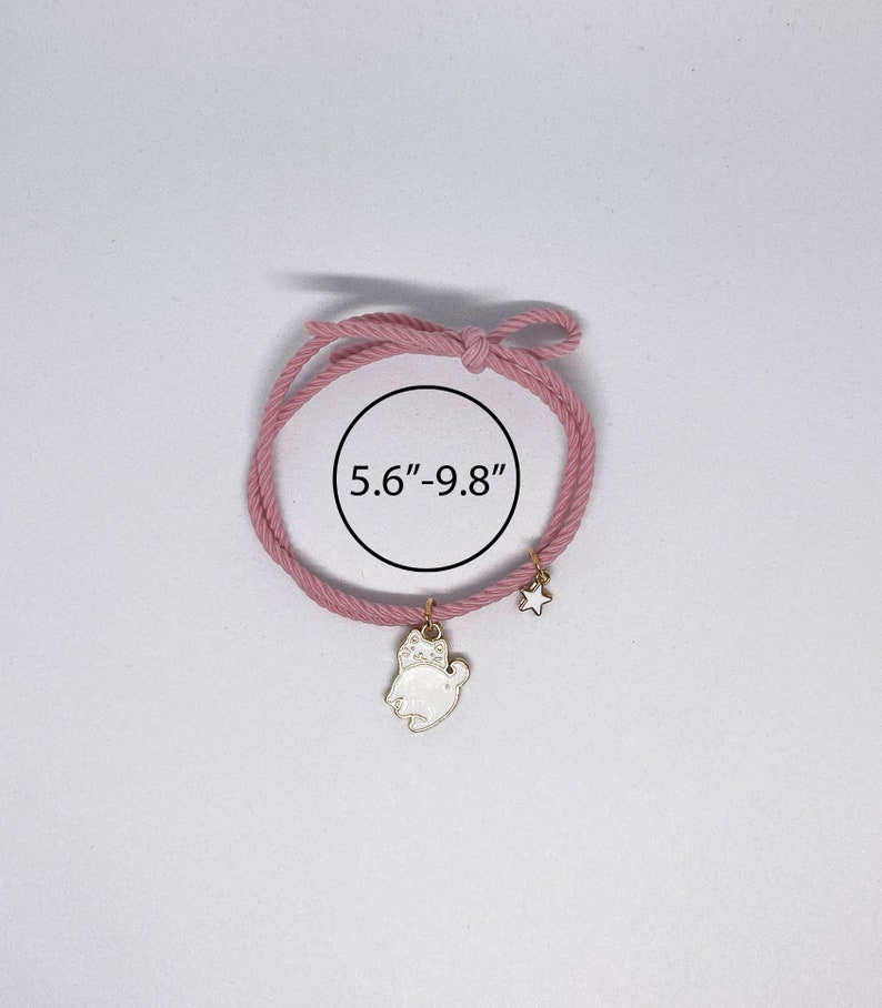 Cat Design Hair Tie Bracelet, Elastic Hair Ties, Cat Bracelet Hair Ties