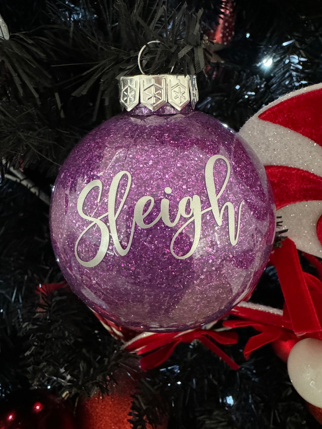 8cm Personalised Christmas Baubles Custom Name Christmas Tree Ornaments