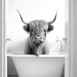 Highland Cows Bathroom Set #2 - Digital Download - Bathroom Decor - Home Decor - Cow Pictures
