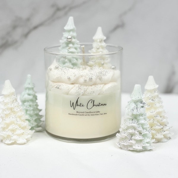 White Christmas Candle (16 oz) Birthday Gift, Gift For Her, Best Gift , Christmas Gift, Soy Candle, Dessert Candle, Christmas Candle