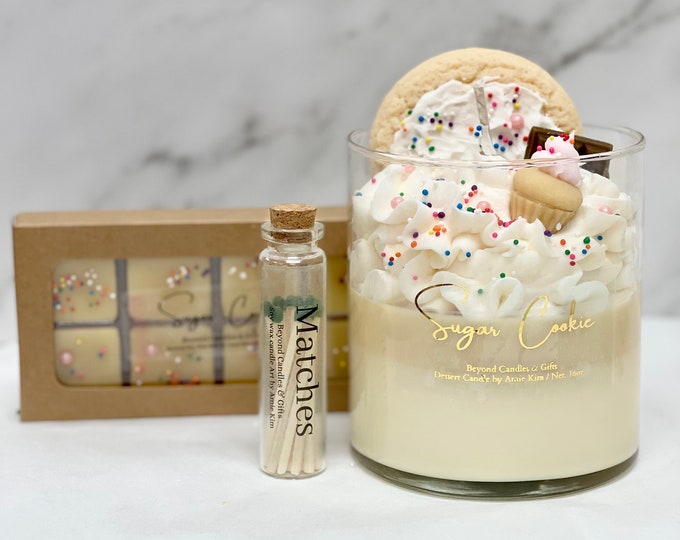 Sugar Cookie Dessert Candle (16 oz) Birthday Gift, Gift For Her, Anniversary, Christmas Gift, Soy Candle, Best Gift