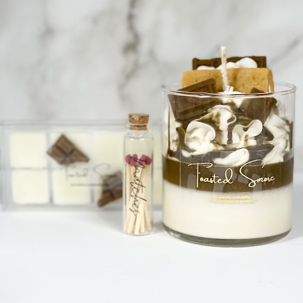 Toasted S’mores Dessert Candle (16 oz) Birthday Gift, Gift For Her, Anniversary, Christmas Gift, Soy Candle, Best Gift, Unique Gift