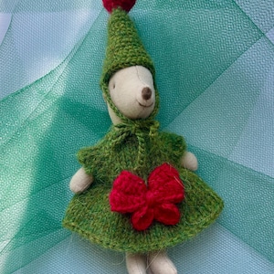 Maileg Mouse Clothes Outfit – Knitted Holiday Clothes for Little Sister, Big Sister & Mom Maileg Mouse Christmas dress
