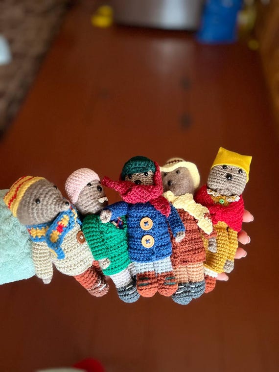 Emmet Otter Jug-band Collection Ma Alice Crochet Dolls Xmas, Emmet