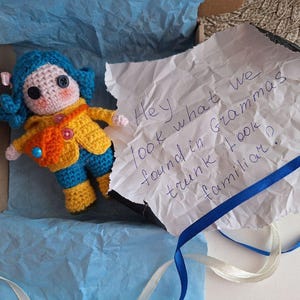 Coraline Doll Mini Crochet set, Blue Button-Eye Squid Friend, Christmas gift kids, teen 16 birthday daughter BF gift Coraline