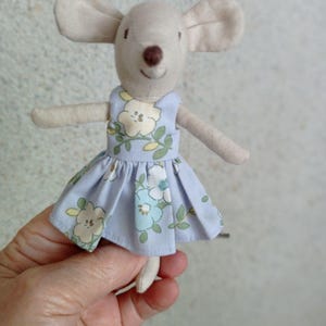 Maileg mouse clothes White with cotton flowers Headband Miniature wardrobe Maileg Mouse outfit Big Sister, Little Sister, Mom