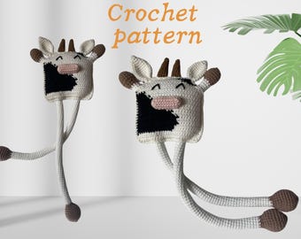 Kuh Häkelanleitung - Amigurumi Kuh Spielzeug Anleitung - Gehäkeltes Tier auf dem Bauernhof - Einfacher anfängerfreundlicher digitaler Download
