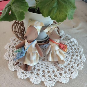 Maileg mouse clothes White with sea buckthorn dress cotton Headband Miniature wardrobe Maileg Mouse outfit Big Sister, Little Sister, Mom