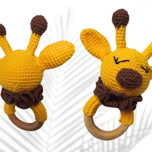Crochet pattern giraffe, crochet toys pattern, stroller toy, crochet rattle, crochet toy, newborn toy, baby gift, crochet pull toy