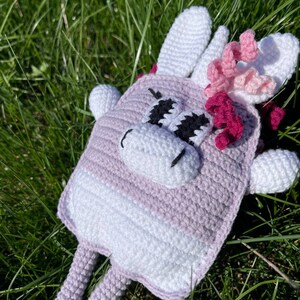 DIY, sensory crochet toy, crochet unicorn, crochet pull toy, crochet pattern, birthday present, Montessori toy zdjęcie 4