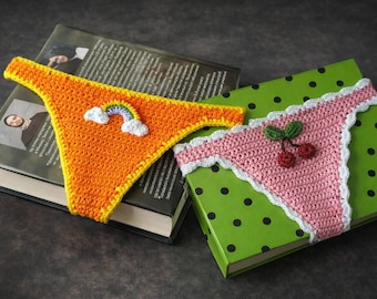 bikini bookmark Handmade crochet , rainbow accessories, best friend gift, birthday present, funny gift idea, unique girlfriend gift