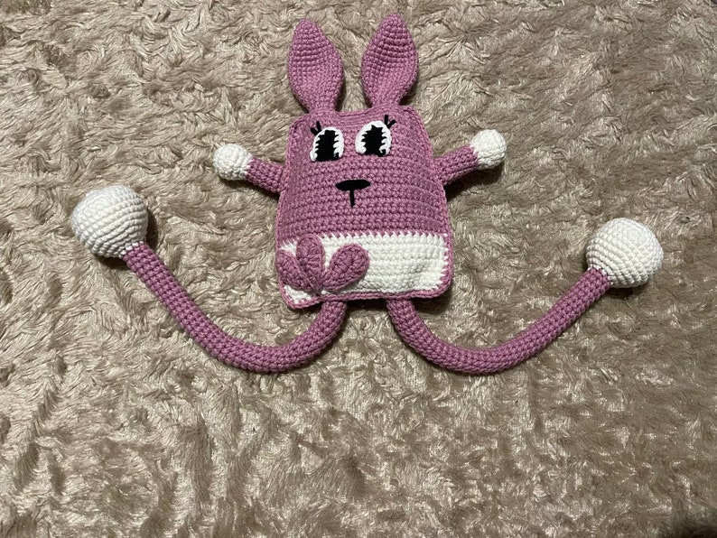 Crochet pattern, do-it-yourself, sensory toy, crochet giraffe, crochet bunny, tug toy, stretch toy zdjęcie 9