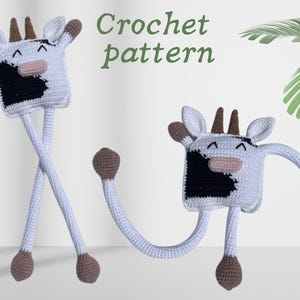 Crochet Cow Pattern PDF – Amigurumi Cow Toy Tutorial – Stuffed Animal Farm Animal Plushie – Easy Beginner-Friendly Digital Download