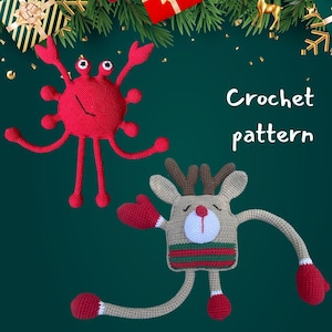 Crochet Patterns for Sensory Toys - Crab and Christmas Reindeer | DIY Newborn-Friendly Toys
