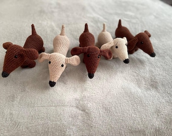 Crochet Dachshund Plush | Long Dog Amigurumi | Handmade Wiener Dog | Crochet Sausage Dog | Dog Lover Gift