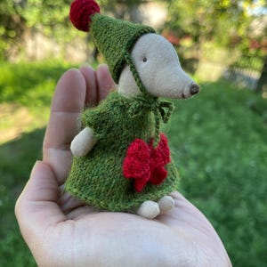 Maileg Mouse Clothes Outfit – Knitted Holiday Clothes for Little Sister, Big Sister & Mom Maileg Mouse Christmas dress