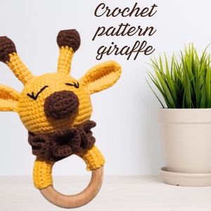 Crochet pattern giraffe, crochet toys pattern, stroller toy, crochet rattle, crochet toy, newborn toy, baby gift, crochet pull toy