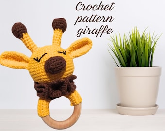 Häkelanleitung Giraffe, Häkelspielzeugmuster, Kinderwagenspielzeug, Häkelrassel, Häkelspielzeug, Neugeborenenspielzeug, Babygeschenk, Häkelspielzeug zum Nachziehen