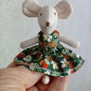 Maileg mouse clothes White with cotton flowers Headband Miniature wardrobe Maileg Mouse outfit Big Sister, Little Sister, Mom