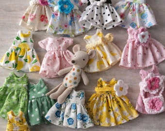 Maileg mouse clothes flower rose blue dress cotton flowers Headband Miniature wardrobe Maileg Mouse outfit Big Sister, Little Sister, Mom