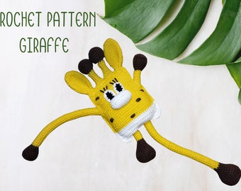 CROCHEN MOTIF girafe Fidget toy pour enfants, jouet sensoriel extensible poussette, jouet Montessori pour nouveau-né, cadeau d'anniversaire pour tout-petit, cadeau de Noël