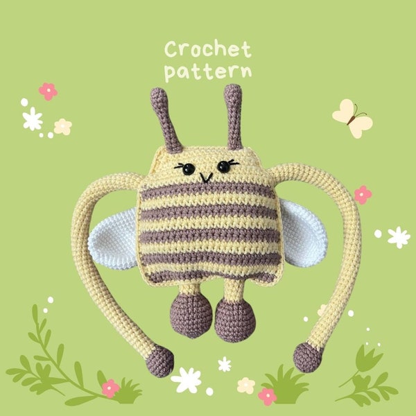 CROCHET PATTERN, crochet bee, tug toy, sensory crochet toy, DIY, easter crochet pattern, knitting patterns for toddlers