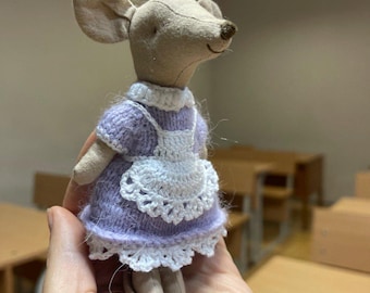 Maileg mouse clothes outfit knitted  Miniature wardrobe Christmas gift,  Big Sister, Little Sister, Family mouse Birthday