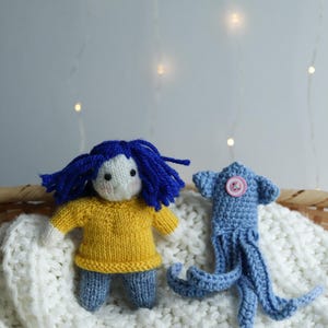 Coraline miniature doll Christmas ornament Pocket doll knitted toy for toddler Coraline gift