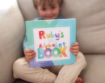 Libro del alfabeto personalizado, libro de cuentos infantiles, regalo para niños pequeños, libro del abecedario, libro ilustrado personalizado, regalo de primer cumpleaños, regalo personalizado