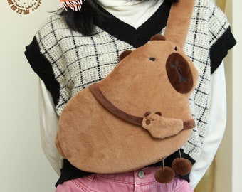 Kawaii Capybara bag, Capybara plush bag Capybara cross-body Bag, Best Capybara Lover Gift, Capybara Accessories