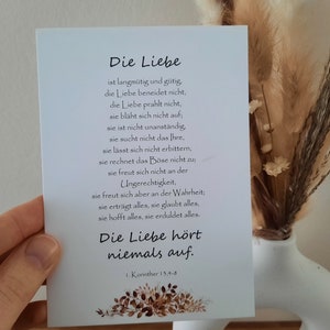 Christliche Postkarte, Die Liebe, 1. Korinther 13, ErmutigtdurchsWort