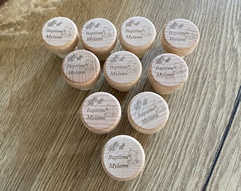 Bouchon vin personnalisé. Cadeau invité mariage baptême anniversaire