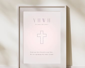 YAHWEH Print, Modern Christian Art, YHWH