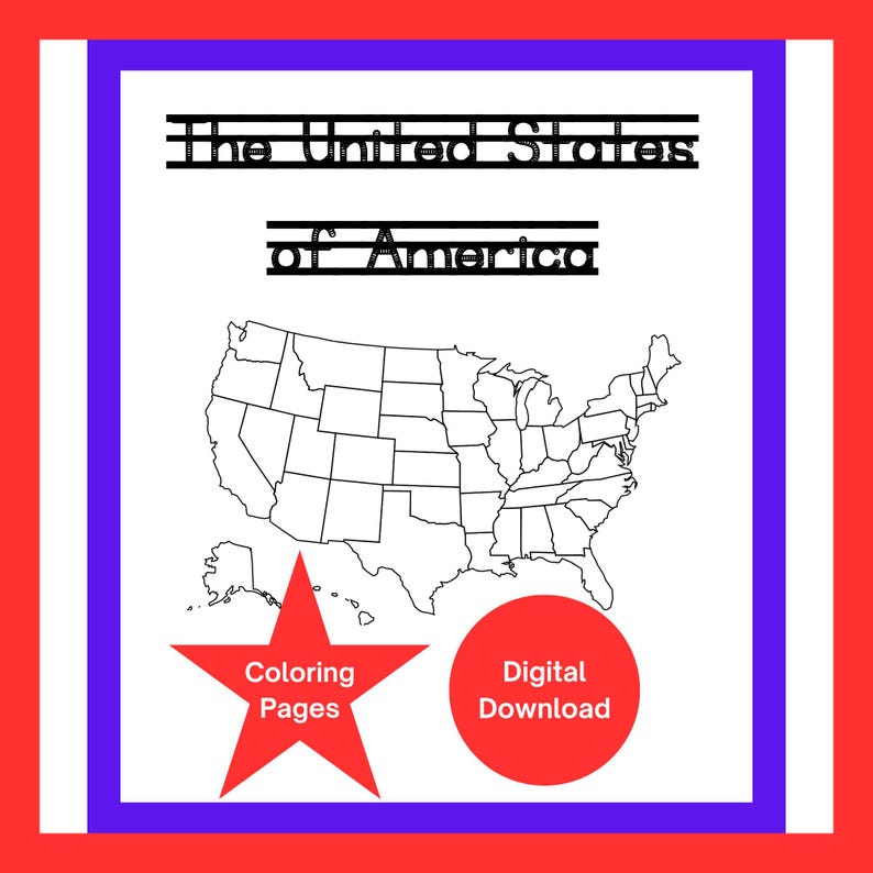 50 States Coloring Pages Set discover - Il 794xN.6402873253 3ltm 