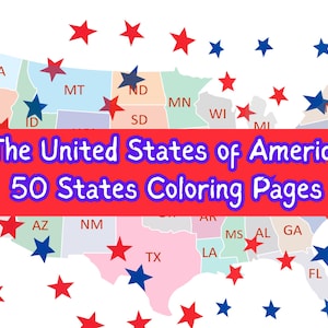 50 USA Karte zum Ausmalen | Entdecke die USA | Geographie-Aktivität für Kinder | Karte von USA | Homeschool Ressourcen | Druckbar