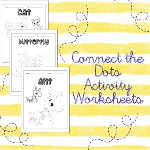 Animal Connect the Dots Printables: 50 Pages of Fun! Instant Download Activity Pack for Kids -Perfect for Play, Learning & Creativity Boosts